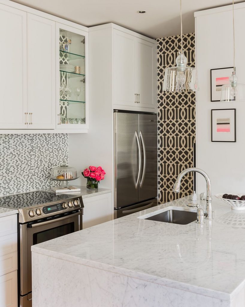 کاغذ دیواری آشپزخانه با طرح های زیبای هندسی